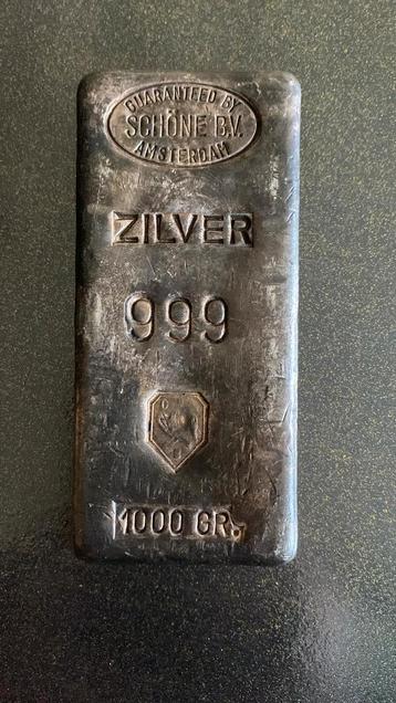 Zilveren schöne kilo baar 999  beschikbaar voor biedingen