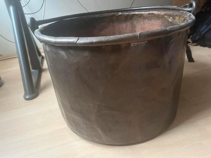 Oude Koperen Ketel met Handvat, Antiek en Kunst, Antiek | Koper en Brons, Koper, Ophalen