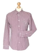Filippa K. overhemd, geruit shirt, bordeaux Mt. S, Verzenden, Zo goed als nieuw, Filippa K, Halswijdte 38 (S) of kleiner