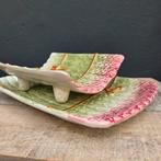 Brocante barbotine aardewerk asperge schaal, Antiek en Kunst, Ophalen of Verzenden