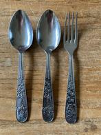 Vintage kinderbestek bestek Sola GZ Donald Duck lepel vork, Ophalen of Verzenden