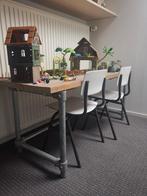 Vintage steigerbuis kinder bureau met stoelen, Huis en Inrichting, Bureaus, Ophalen, Gebruikt