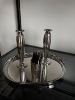 Georg Jensen Dienblad met Kandelaars & Vaasje - Nieuw, Ophalen of Verzenden, Zilver, Kandelaar, Minder dan 25 cm
