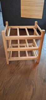 Houten flessenrek, Huis en Inrichting, Ophalen, 5 tot 15 flessen, Zo goed als nieuw, Minder dan 50 cm