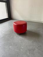 Vintage poef rood naaipoef voetenbank, Ophalen, Minder dan 50 cm, ., 2de hands