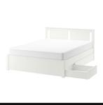 IKEA Songesand Bed 140x200 cm, Huis en Inrichting, Slaapkamer | Bedden, Wit, Tweepersoons, Zo goed als nieuw, 200 cm