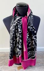 Warme sjaal in het zwart creme en roze, Ophalen of Verzenden, Nieuw, Sjaal