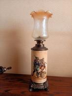 Antieke Olielamp Militairen met hond, Antiek en Kunst, Ophalen
