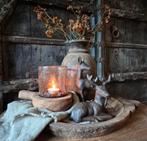 Landelijke schaal, houten chapati, landelijke sfeerset, hert, Landelijk by Suus, Rond, Nieuw, Ophalen of Verzenden