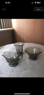 Leerdam glas , setje voor Melk ,Suiker en Lepeltjes., Ophalen of Verzenden