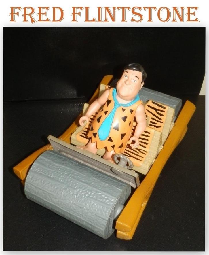 Fred Flintstone + car 1993 U.C.S. Amblin Hannah & Barbara, Verzamelen, Poppetjes en Figuurtjes, Gebruikt, Ophalen of Verzenden