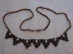 Vintage j50 ketting glas rocailles gevlochten / gehaakt., Ophalen of Verzenden, Nieuw, Overige kleuren, Overige materialen