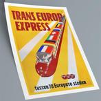 TRANS EUROP EXPRESS Trein Affiche Poster, Verzamelen, Spoorwegen en Tramwegen, Verzenden, Nieuw, Trein, Kaart of Prent