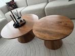 SET Salontafels en eettafel rond Mangohout, Huis en Inrichting, Ophalen, 100 tot 150 cm, Rond, 50 tot 100 cm
