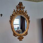Prachtige grote rococo stijl spiegel van hout., Antiek en Kunst, Ophalen, Ovaal, 50 tot 100 cm, 100 tot 150 cm