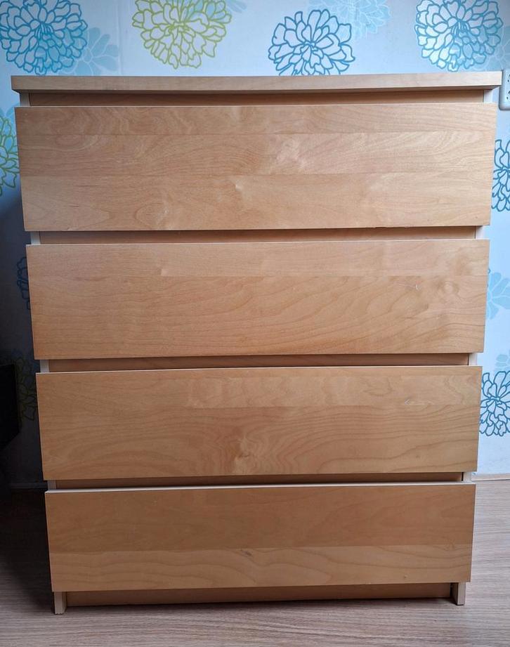 Ikea Malm kast, licht eiken, Huis en Inrichting, Kasten | Ladekasten, 100 tot 150 cm, 50 tot 100 cm, 25 tot 50 cm, 3 of 4 laden
