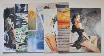 Milo Manara - 7 x Art Prints -Ex-libris  - Nieuwstaat