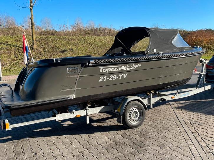 Zeer mooie Topcraft 605 Tender, Watersport en Boten, Sloepen, Zo goed als nieuw, 30 tot 50 pk, 6 meter of meer, Buitenboordmotor