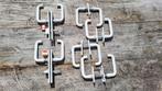 Set 6 metalen deurkrukken met afdekplaatjes, Ophalen of Verzenden, Gebruikt, IJzer, Klink of Kruk