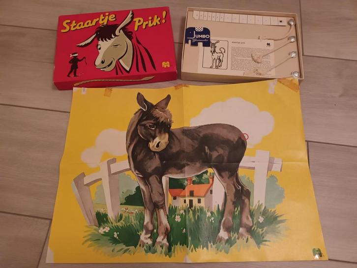 Oud Hollands Ezeltje Prik spel - Vintage Compleet, Hobby en Vrije tijd, Gezelschapsspellen | Bordspellen, Gebruikt, Een of twee spelers