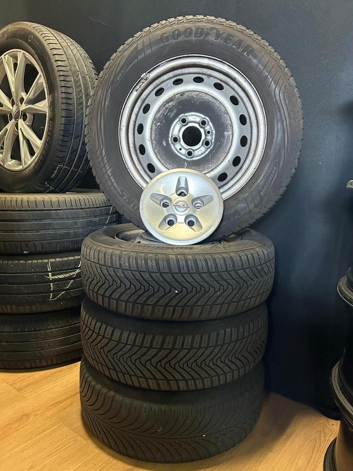 Opel Combo velgenset 5x98 + Allseason banden, Auto-onderdelen, Banden en Velgen, Banden en Velgen, Personenwagen, Gebruikt, Ophalen