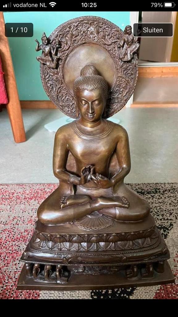 12.5kg hele mooie Boeddha, Antiek en Kunst, Antiek | Koper en Brons, Ophalen