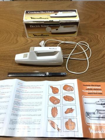 vintage Moulinex 246 elektrisch mes wit in originele doos beschikbaar voor biedingen
