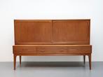Deens wandmeubel | Vintage | Teak | Schuifdeuren, Ophalen