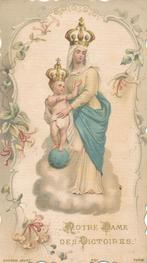 Prachtig devotieprentje van Notre Dame des Victoires, Ophalen of Verzenden, Zo goed als nieuw, Kaart of Prent, Christendom | Katholiek