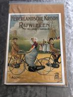 Ouderwetse poster / print van Nederlandsche Kroon Rijwielen, Antiek en Kunst, Curiosa en Brocante, Ophalen of Verzenden
