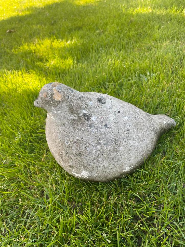 Betonnen Tuinbeeld Vogel - 15cm, Tuin en Terras, Tuinbeelden, Gebruikt, Dierenbeeld, Beton, Ophalen