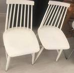 2 Houten Eetkamer Stoelen / Stoel / Eetkamerstoelen wit, Ophalen, Gebruikt, Twee, Wit