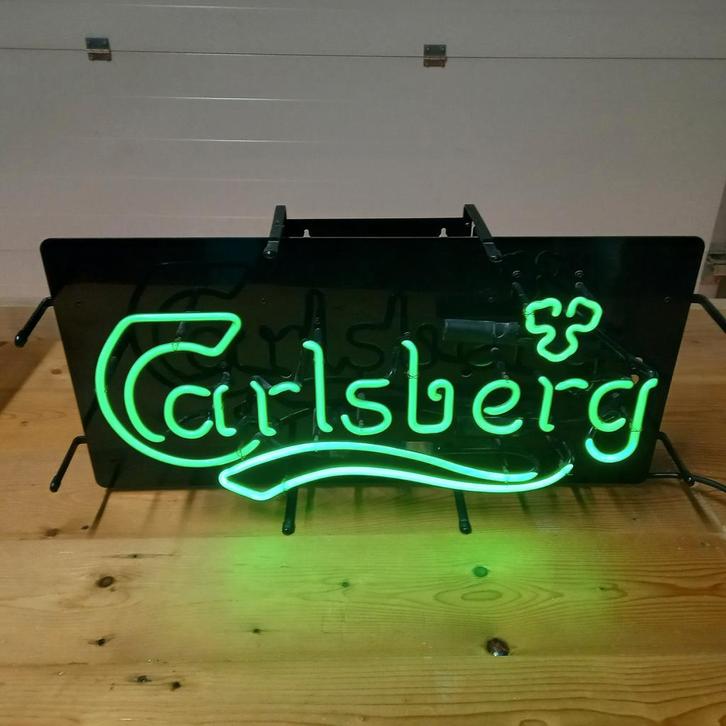 Carlsberg Neon Lichtbord – Origineel 1994 – Groen Neon – Wer, Verzamelen, Merken en Reclamevoorwerpen, Gebruikt, Lichtbak of (neon) lamp
