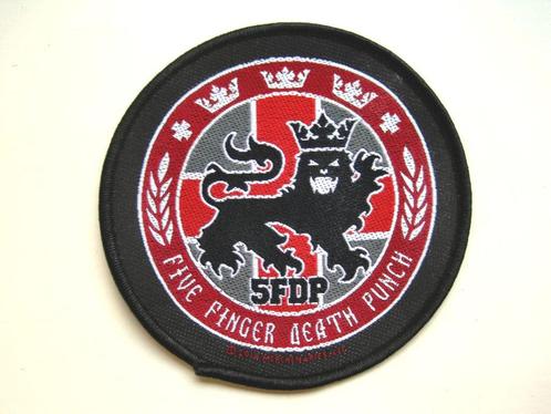 Five finger death punch vrij mooi rond embleem f24 patch, Verzamelen, Muziek, Artiesten en Beroemdheden, Nieuw, Kleding, Verzenden