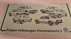 1980 Nederlands prijslijst Volkswagen Golf 1 GTI Scirocco I, Ophalen of Verzenden, Zo goed als nieuw, Volkswagen