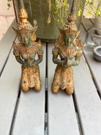 2 bronzen poortwachters, Huis en Inrichting, Woonaccessoires | Boeddhabeelden, Ophalen of Verzenden, Zo goed als nieuw