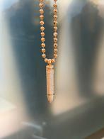 18KT Rosé Goud - Bullet Hanger - Army Ketting - Diamanten, Ophalen, Nieuw, Goud