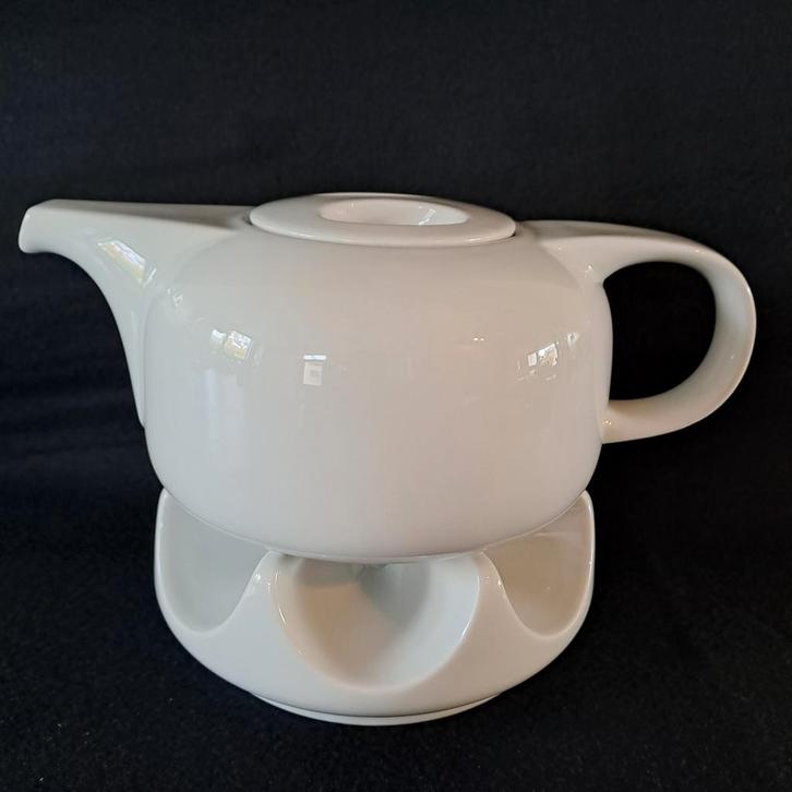 Witte design theepot en theelichtje Arzberg Delta, Huis en Inrichting, Keuken | Servies, Zo goed als nieuw, Overige typen, Overige stijlen