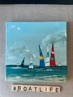Zeezicht ~ Zeilboot  ~ kleintje kunst ~atelier, Ophalen of Verzenden, Nieuw, Schilderij, Minder dan 50 cm