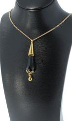 Git 14 karaats gouden rouwklok ketting hanger zeeland antiek, Sieraden, Tassen en Uiterlijk, Antieke sieraden, Ophalen of Verzenden