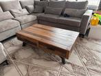 Salontafel 120x70 van hout met stalen poten, Huis en Inrichting, Tafels | Salontafels, Ophalen, Gebruikt, 100 tot 150 cm, 50 tot 100 cm