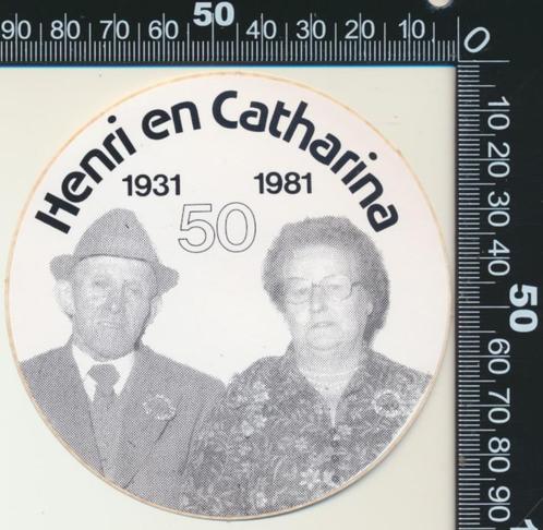 Sticker: Henri en Catharina - 50 Jaar getrouwd, Verzamelen, Stickers, Ophalen of Verzenden