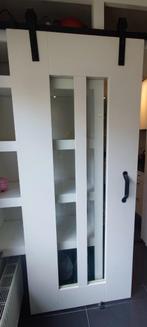 Moderne schuifdeur met glas – strak design, Doe-het-zelf en Verbouw, Deuren en Horren, Ophalen, Gebruikt, 80 tot 100 cm, Glas