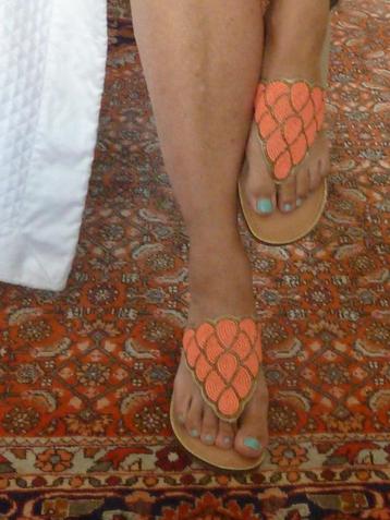 Bull Boxer aparte teen slippers, strand slippers, koraalrood beschikbaar voor biedingen