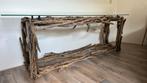 Bijtafel van stijgerhout, Huis en Inrichting, Tafels | Sidetables, Ophalen, Gebruikt, Vierkant, Natuur, Landelijk, Shabby-chic