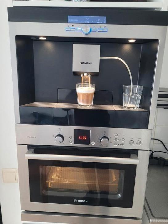 Mooie Siemens RVS inbouw koffiemachine te koop., Witgoed en Apparatuur, Koffiezetapparaten, Zo goed als nieuw, Koffiemachine, 10 kopjes of meer