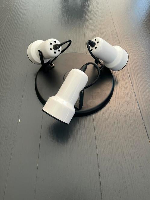 Vintage plafondlamp met 3 witte spots - ‘70s, Antiek en Kunst, Antiek | Lampen, Ophalen of Verzenden