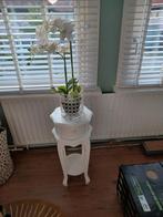 Bloementafel wit met lade, Huis en Inrichting, Woonaccessoires | Zuilen en Pilaren, Ophalen, Zo goed als nieuw