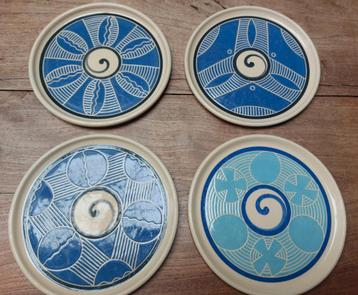 Set van 4 Retro Keramieken Ontbijtbordjes  beschikbaar voor biedingen