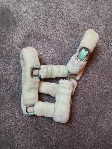 Halster QHP met bont maat Pony turqoise  beschikbaar voor biedingen